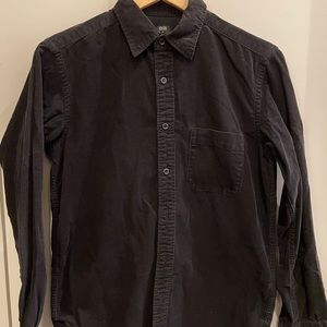 Uniqlo Black Corduroy Buttondown, XS